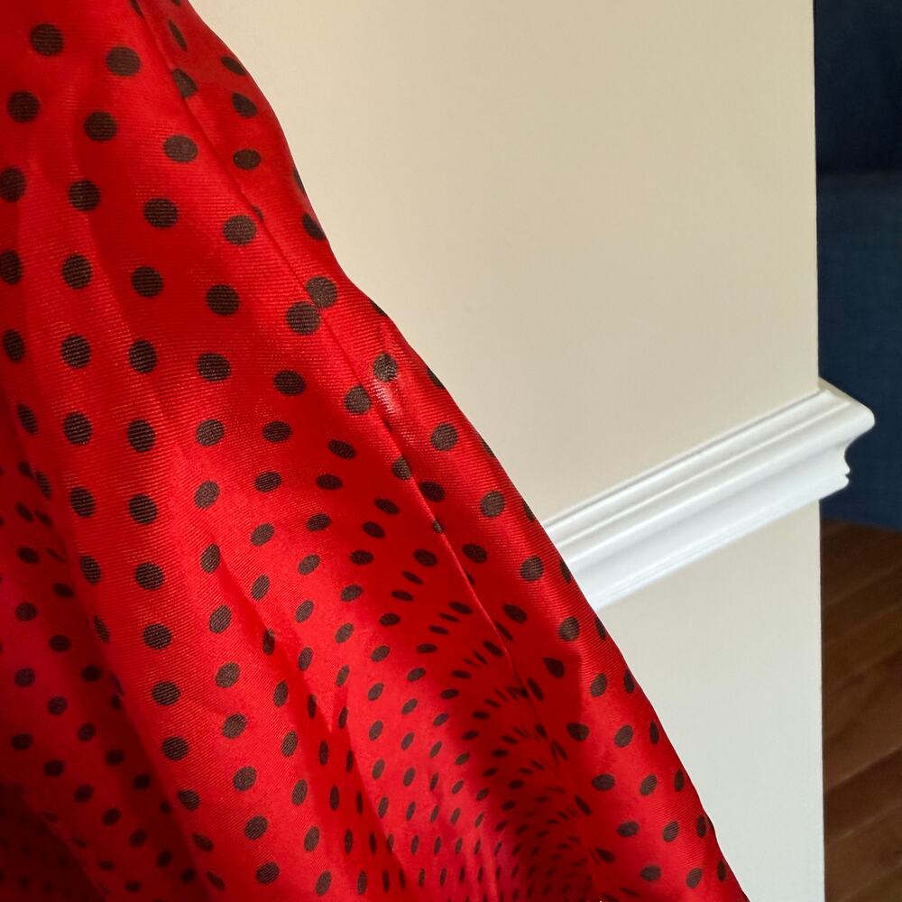 ZARA Polka Dot Red Open Crossover Back Mini Cocktail Satin Dress Preppy Summer - Picture 12 of 16